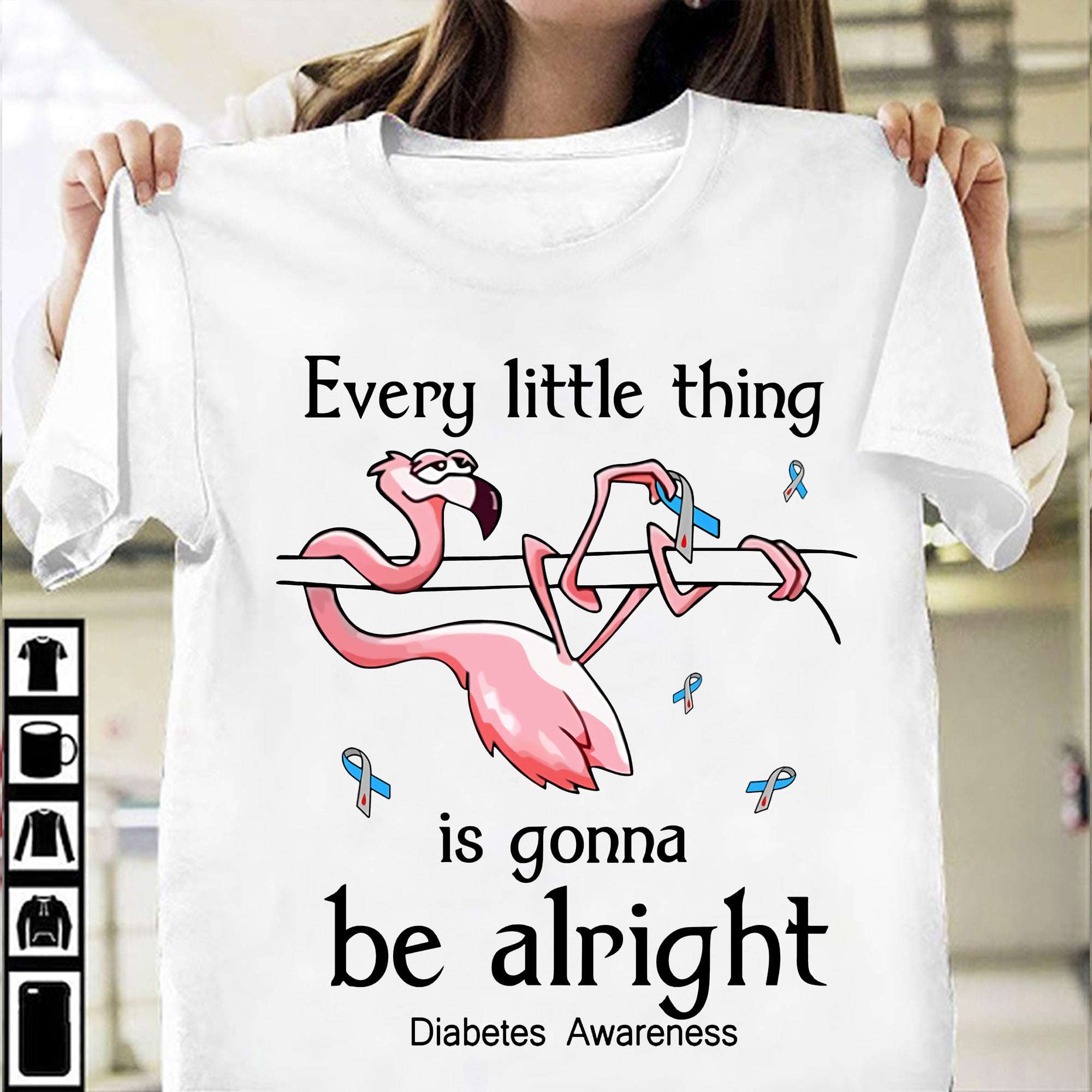 Diabetes Flamingo - Every thing is gonna be alright diabetes awareness