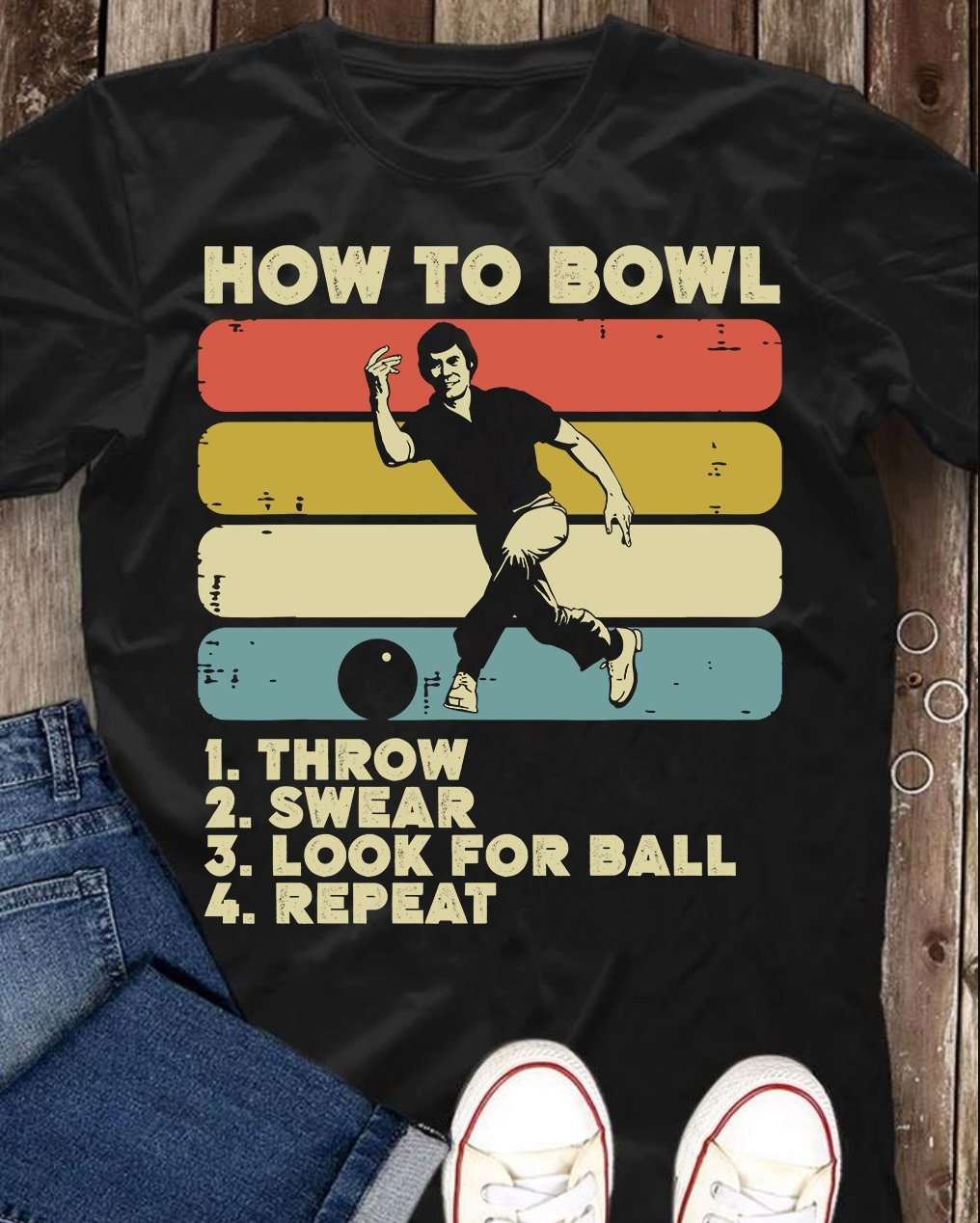 Bowling Man - How to bowl throw swear look for ball repeat