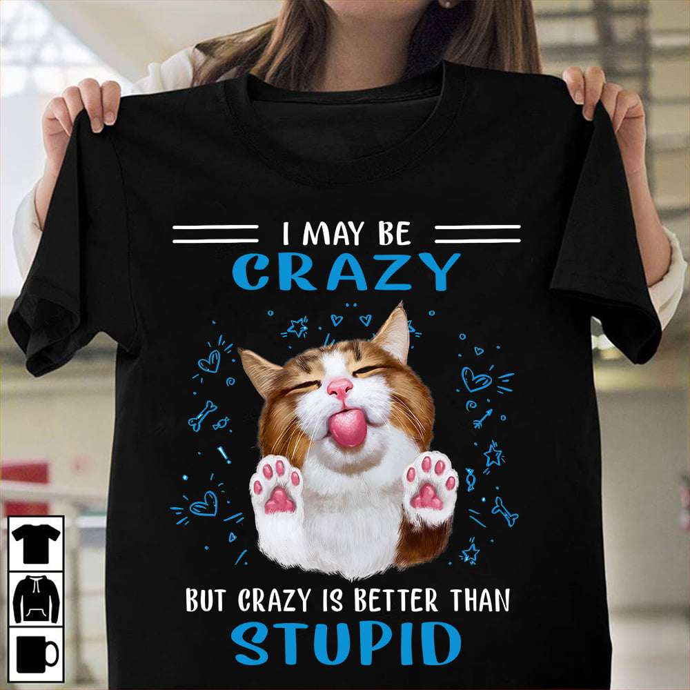 Stupid People, Crazy Cat - I may be crazy but crazy is better than stupid
