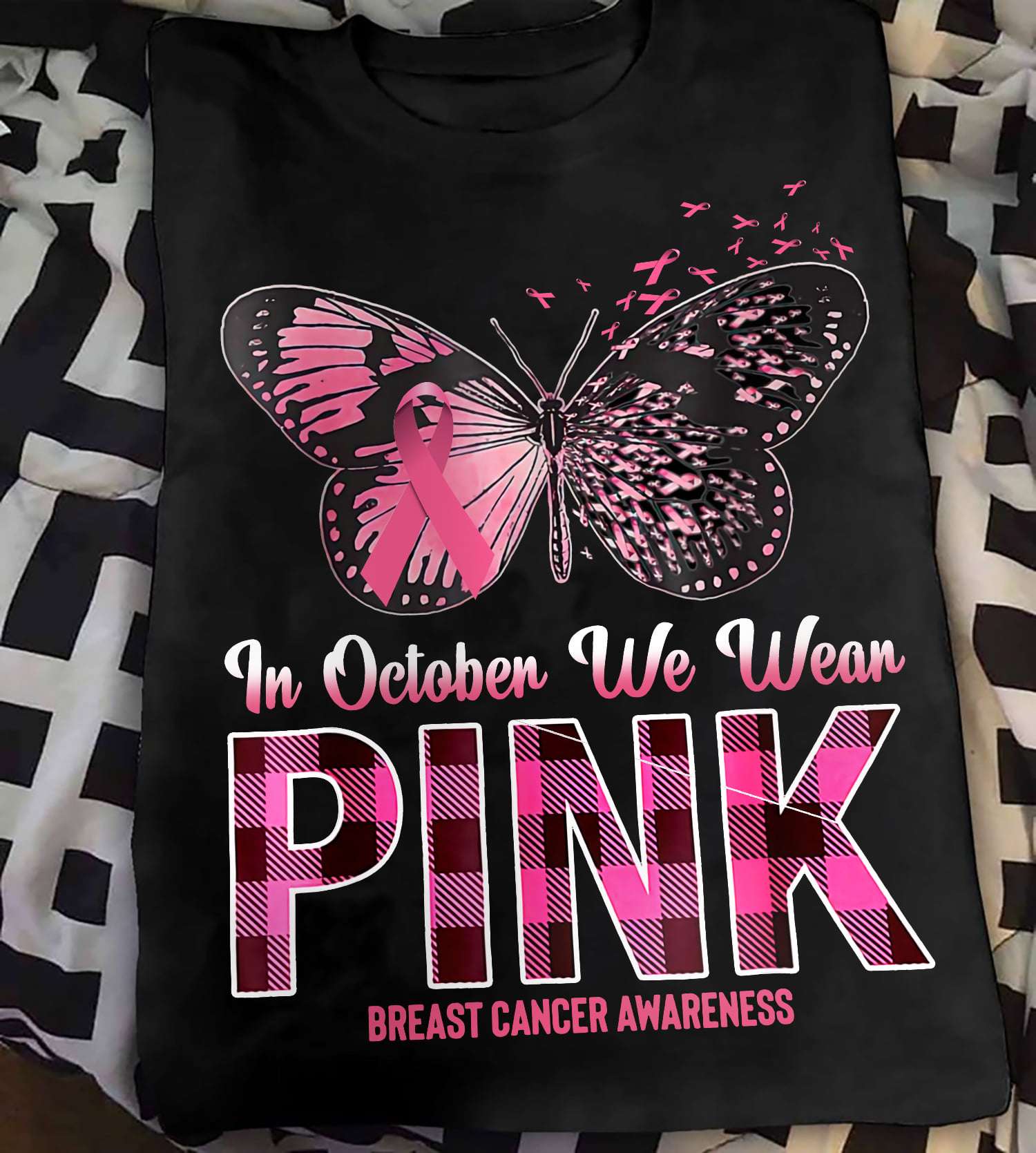 Breast Cacner Butterfly - In october we wear pink breast cancer awareness