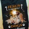Jesus With Golden Retriever - Jesus is my savior dogs are my therapy