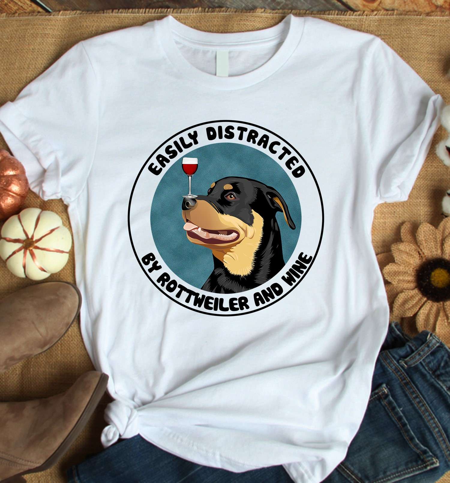 Rottweiler Wine - Easily distracted by rottweiler and wine