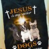 French Bulldog God's Cross - Jesus is my savior dogs are my therapy