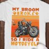 Motocycle Pumpkin Skeleton - My broom broke so i ride a motocycle