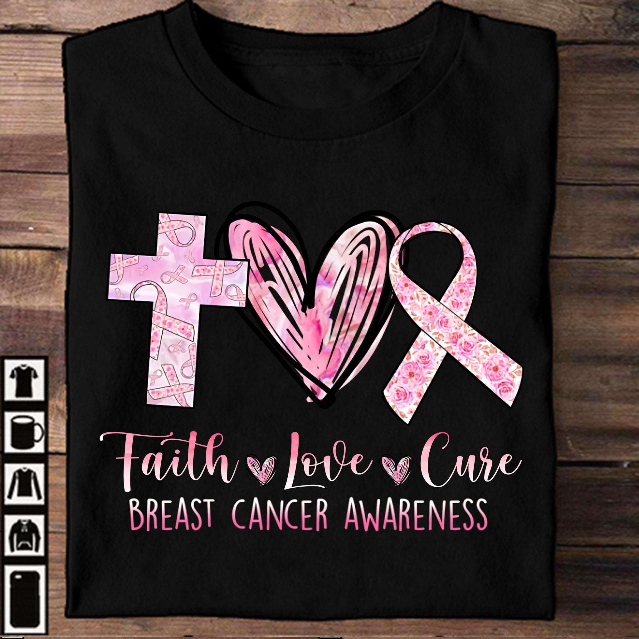 Breast Cancer God - Faith love cure breast cancer awareness