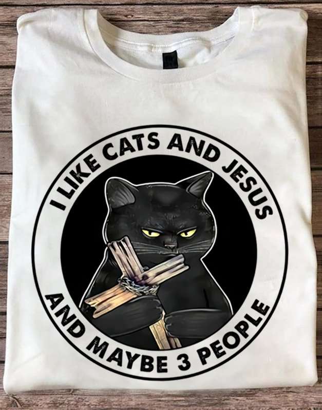 Black Cat God's Cross - I like cats and jesus and maybe 3 people