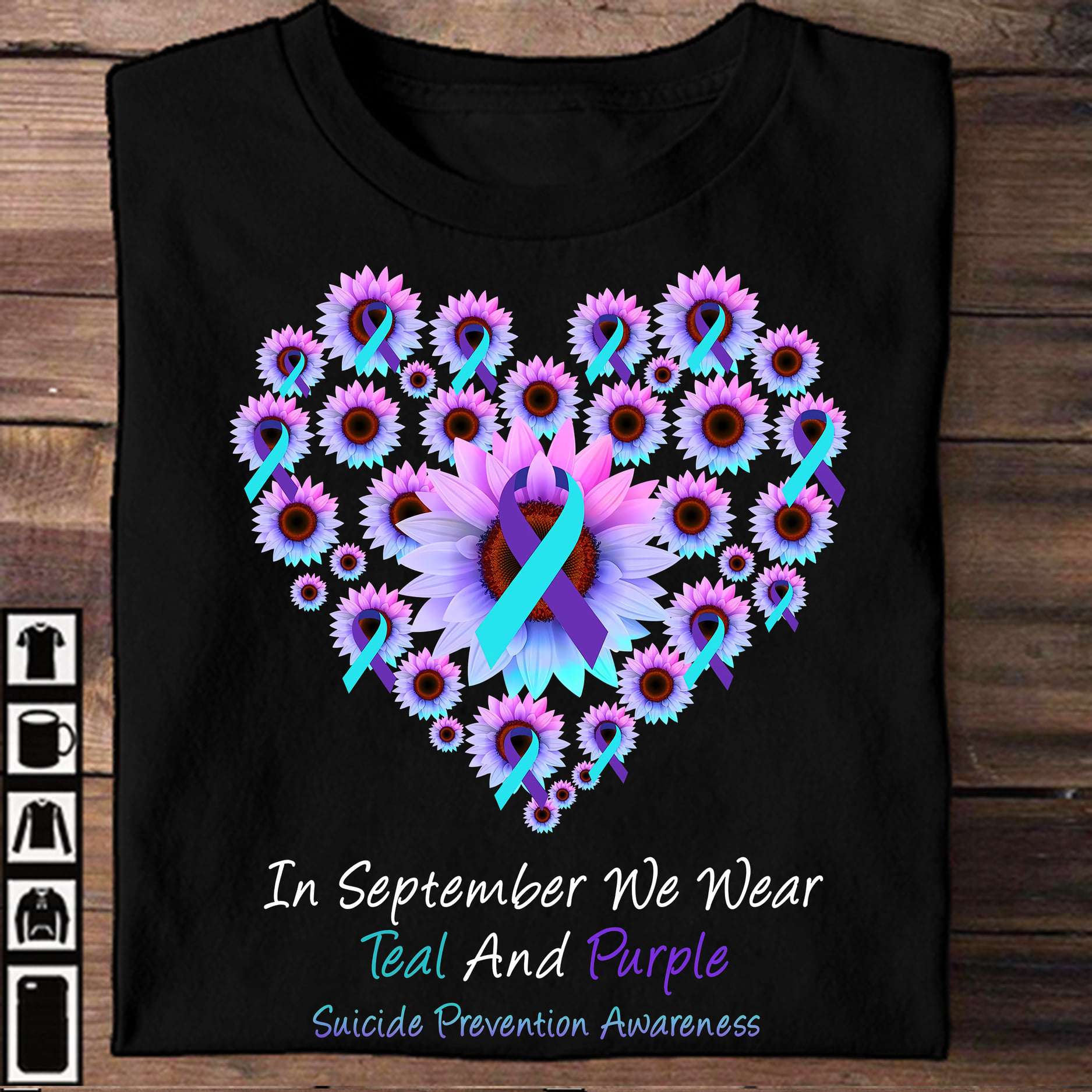 Suicide Prevention Sunflower - In september we wear teal and purple suicide prevention awareness