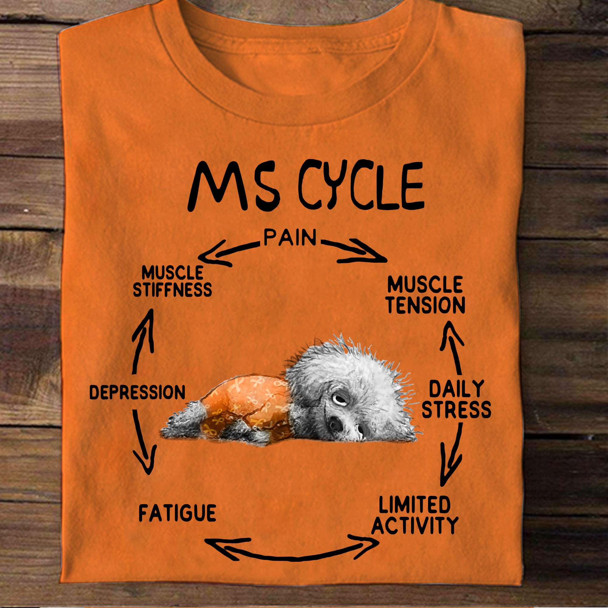 MS Cycles - Multiple Scleriosis, Muscle Siffness, Muscle Tension, Daily Stress, Dog With Cancer Ribbon