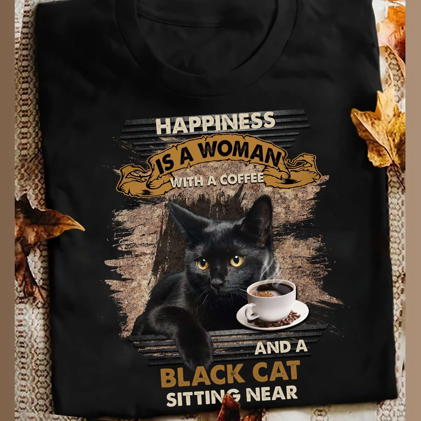 Black Cat Beer - Happiness is a woman with a beer and a black cat sitting near