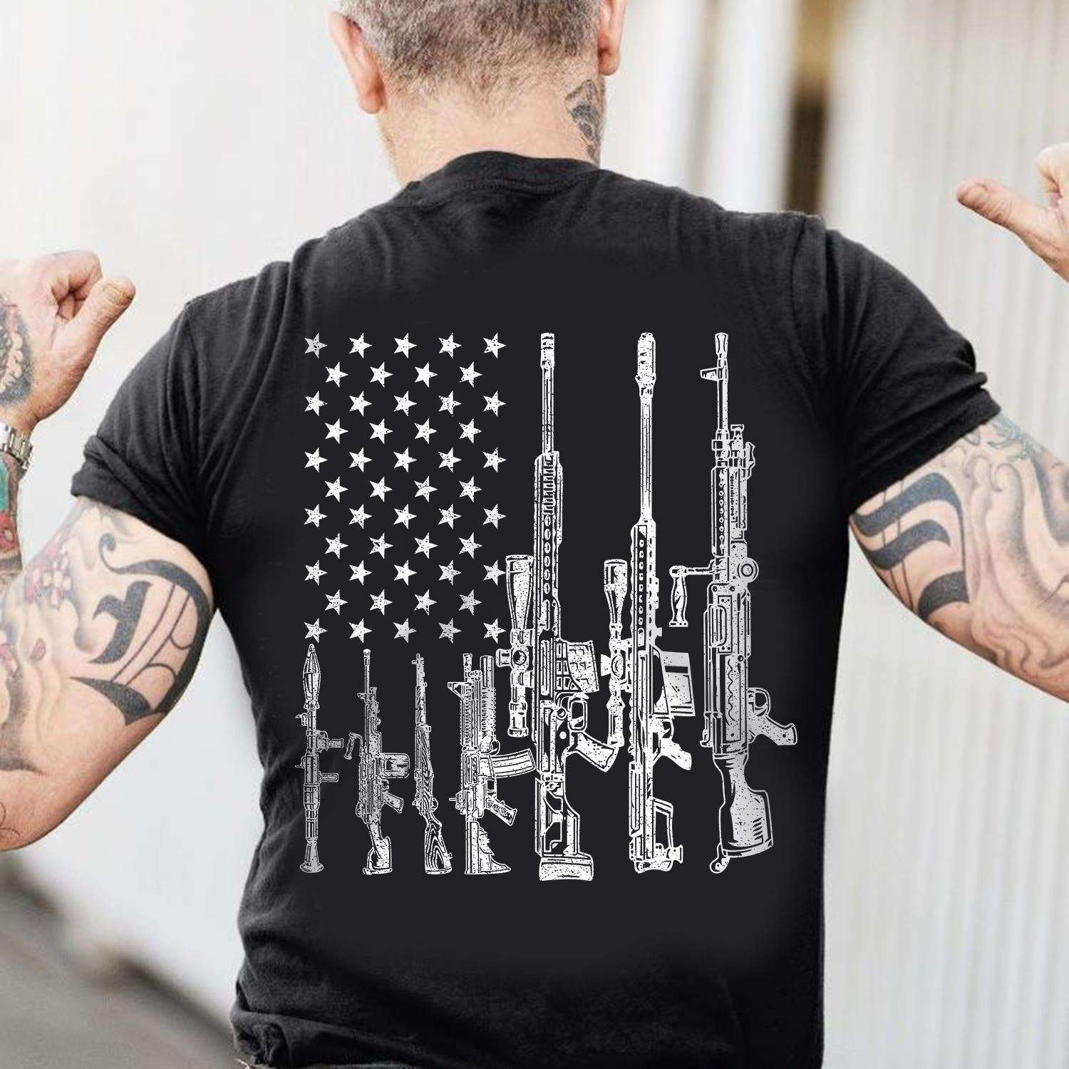America Guns - The Gun, America Flag