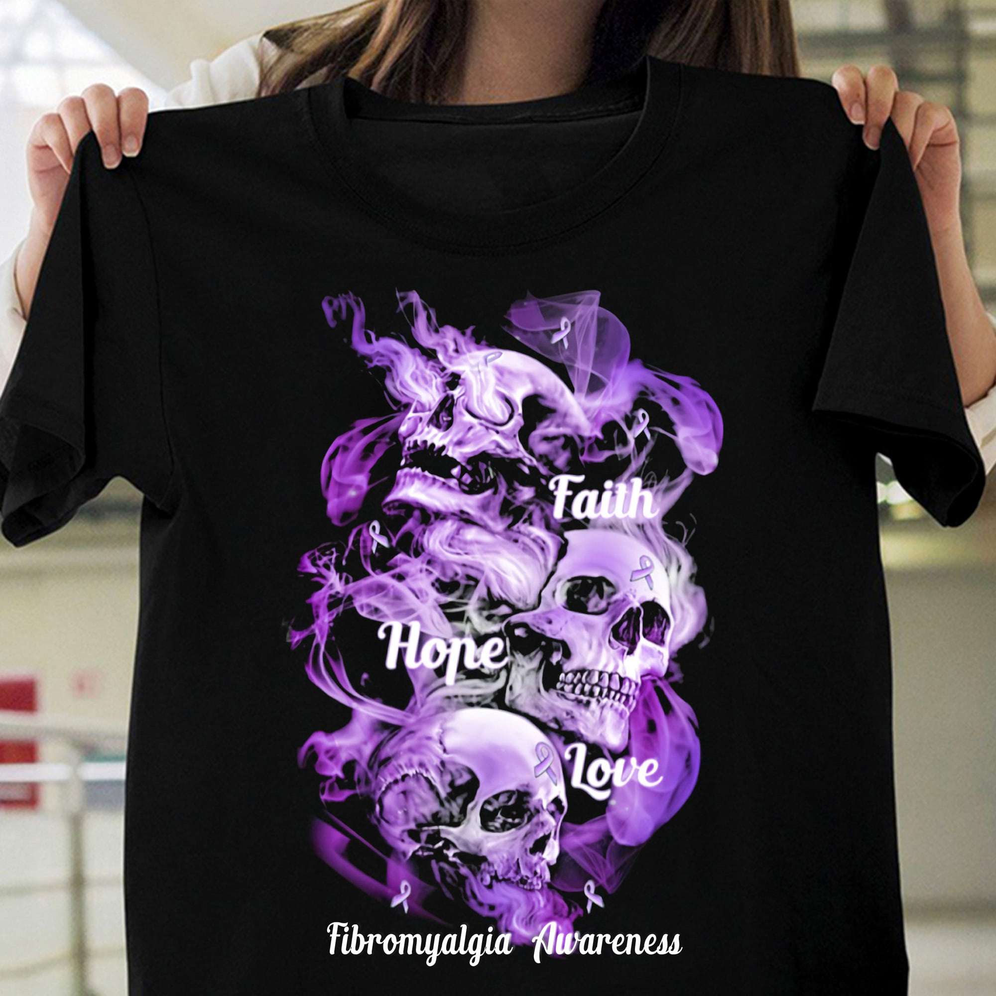 Fibromyalgia Skullcap - Faith hope love Fibromyalgia Awareness