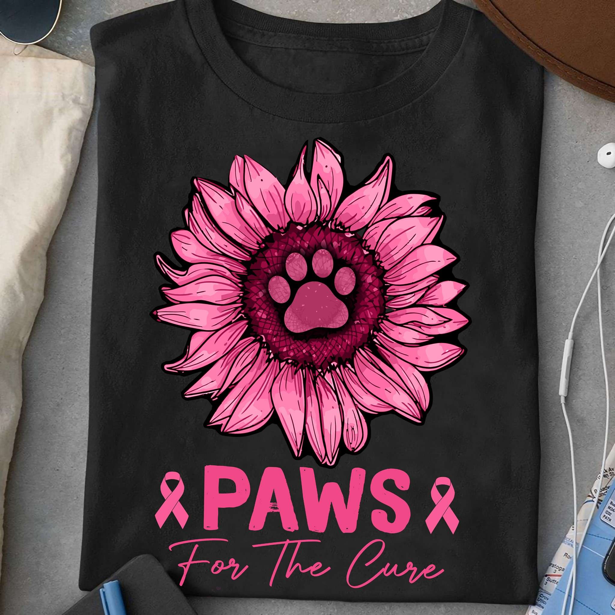 Breast Cancer Sunflower Dog - Paws For The Cure