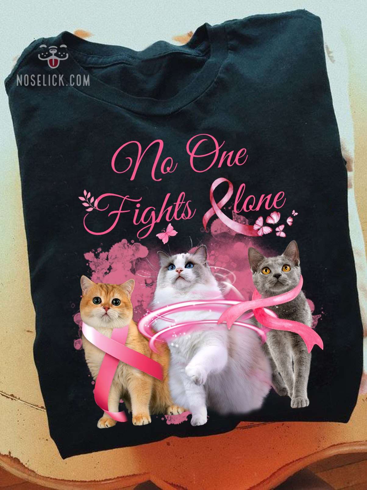 Breast Cancer Cat - No one fights alone