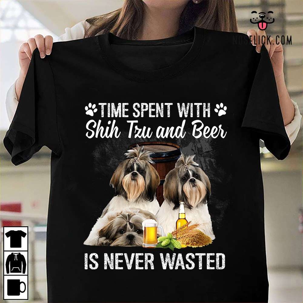 Shih Tzu With Beer - Time spent with shih tzu and beer is never wasted