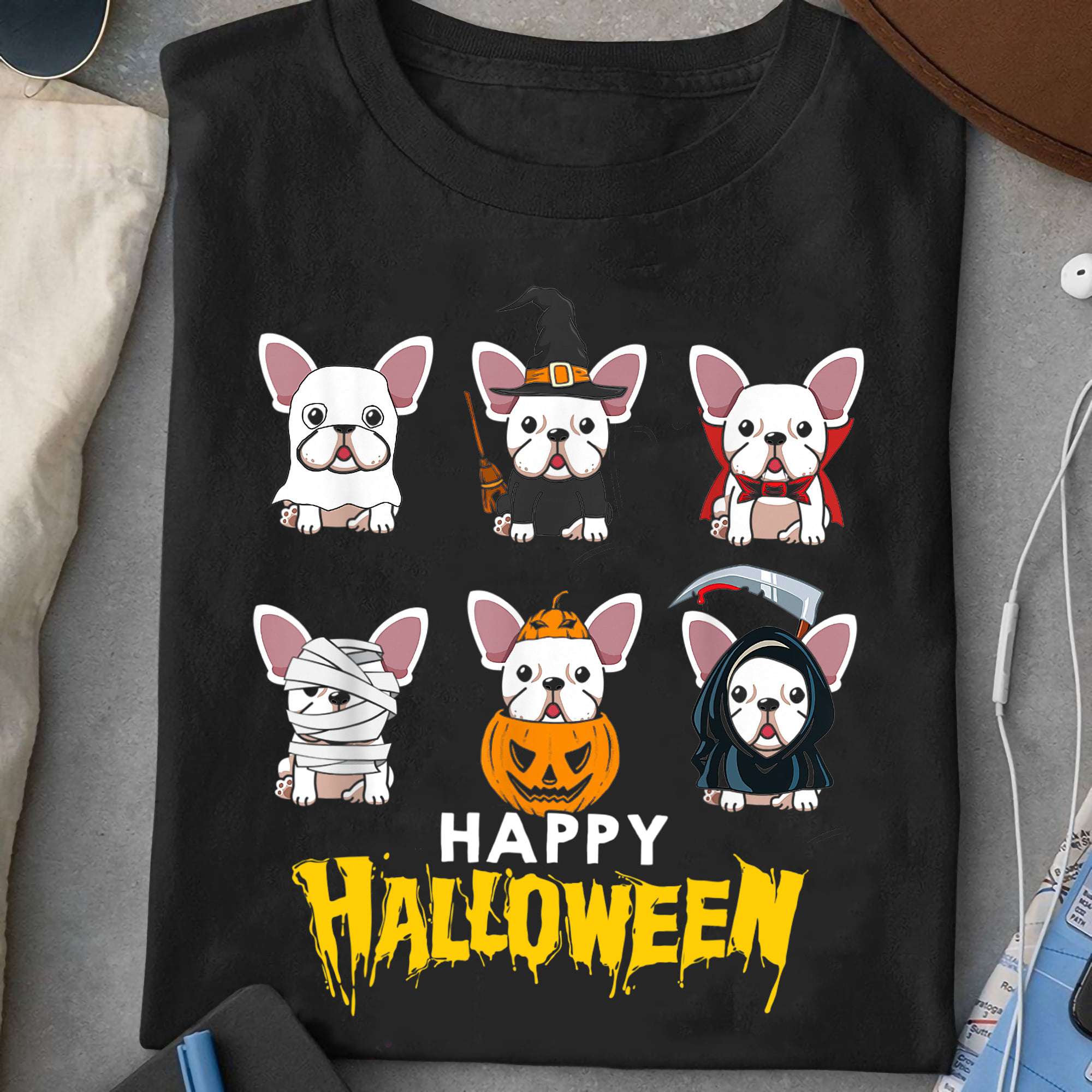 French Bulldog, Bull Halloween - Happy Halloween