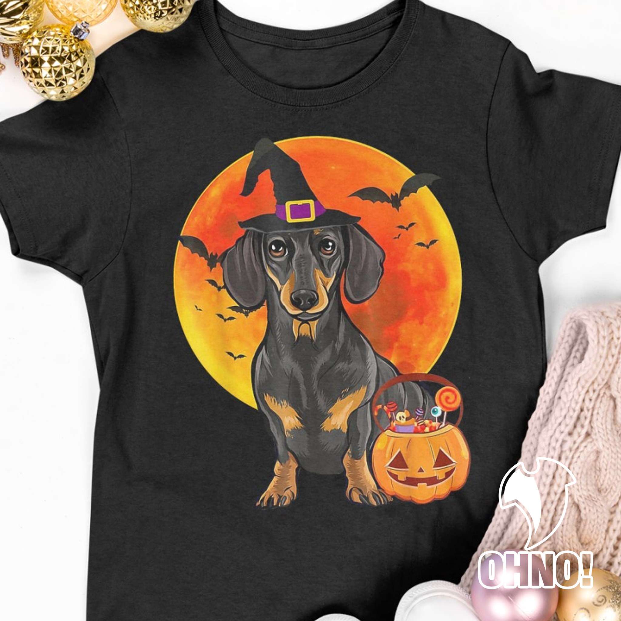 Witch Dachshund - Dachshund Halloween, Pumpkin Halloween, Halloween Costume