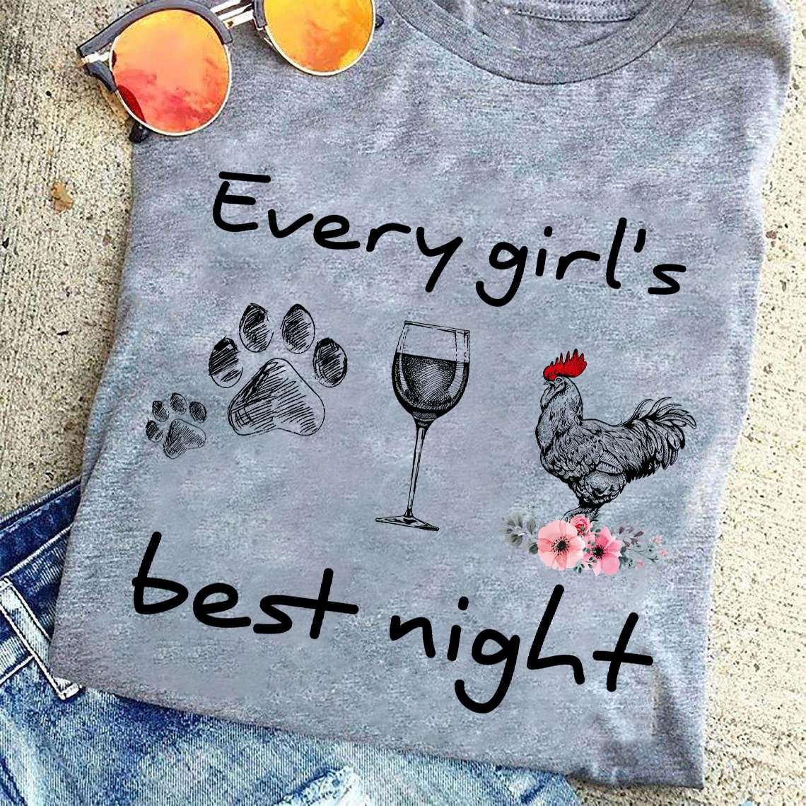 Dog Wine Chicken - Every girl's best night