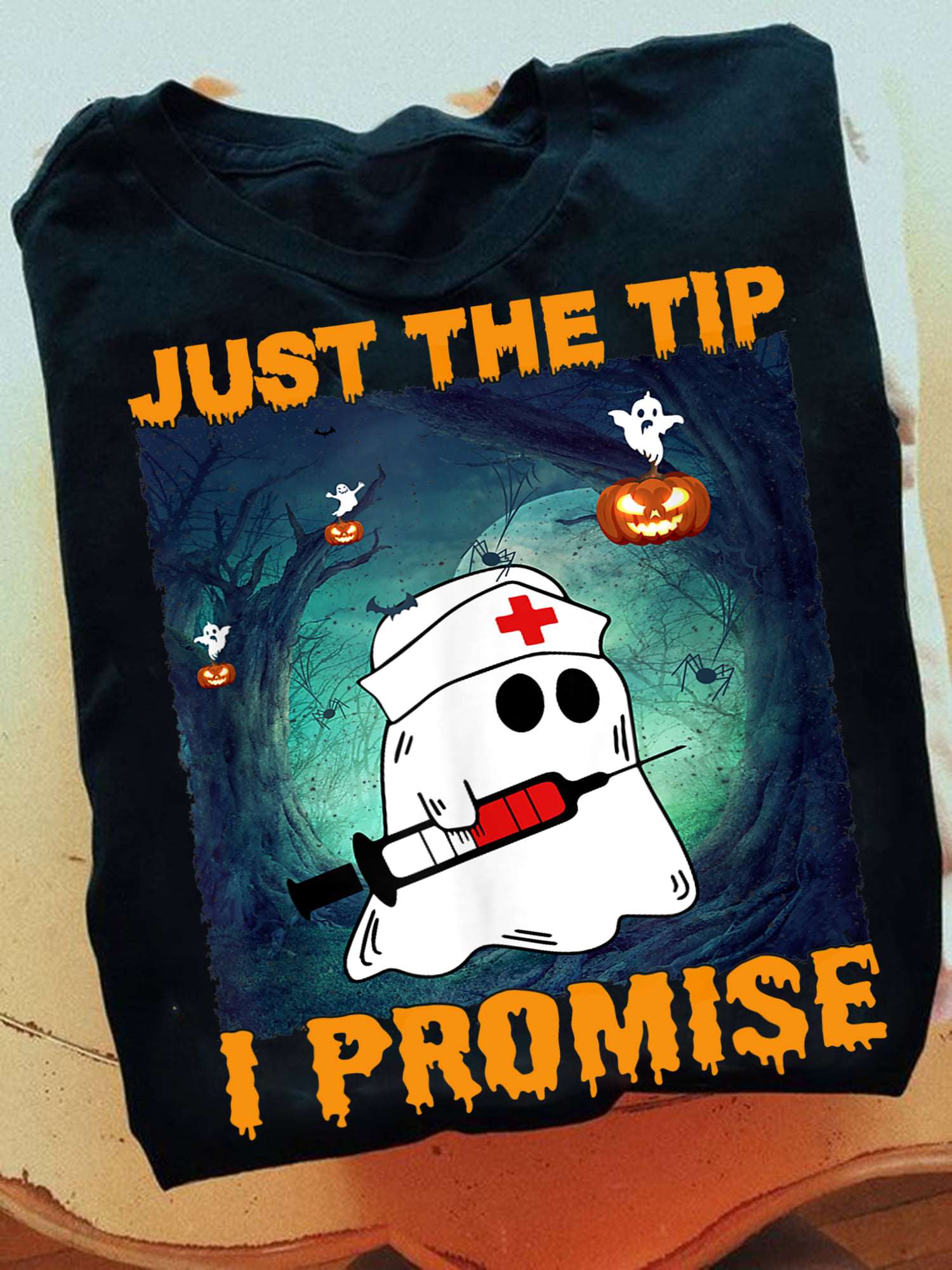 Nurse Boo Ghost With Syringe, Halloween Costume - Just the tip i promise