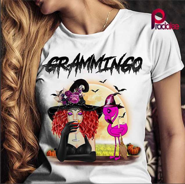Flamingo With Witch Woman - Grammingo