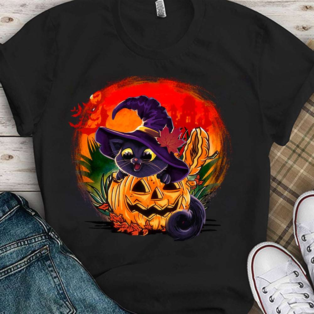 Witch Black Cat, Pumpkin Halloween - Halloween Costume