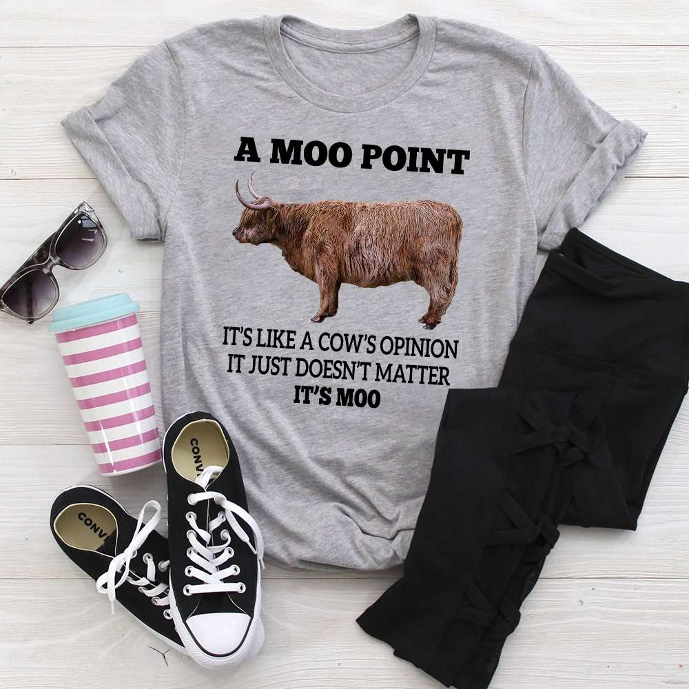 A moo point - It's like a cow's opinion it just doesn't matter it's moo