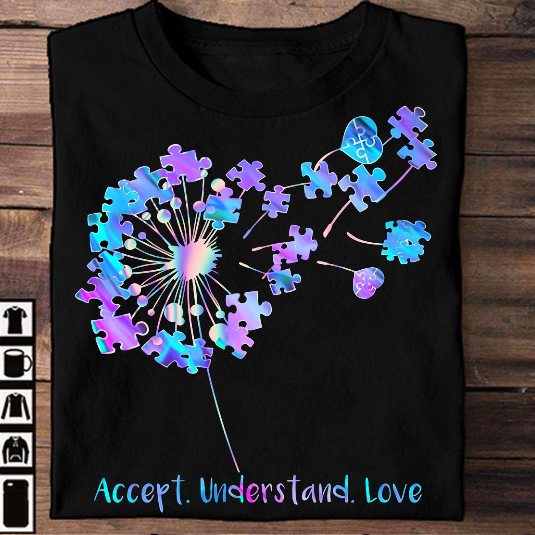 Accept understand love - Autism awareness, puzzle awareness symbol