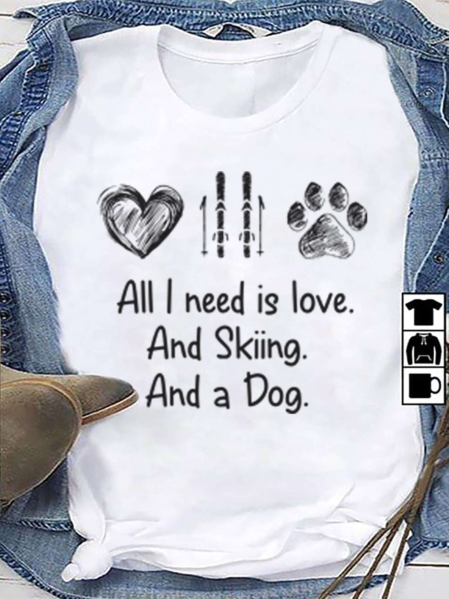 All I need is love and skiing and a dog - Dog and skiing, love to go skiing