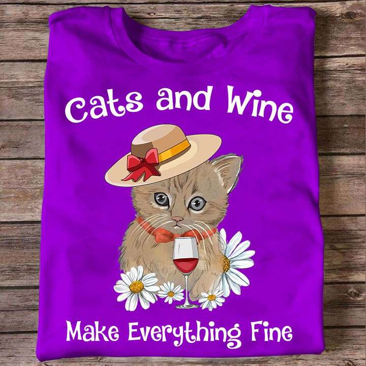 Wine Cats And Wine Make Everything Fine Stainless Steel Skinny