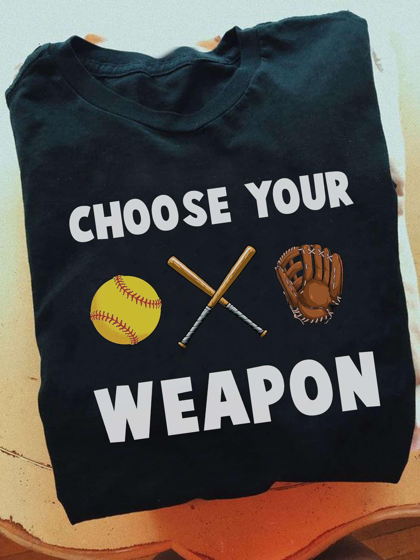 Choose your weapon - Baseball glove, baseball and baseball bat