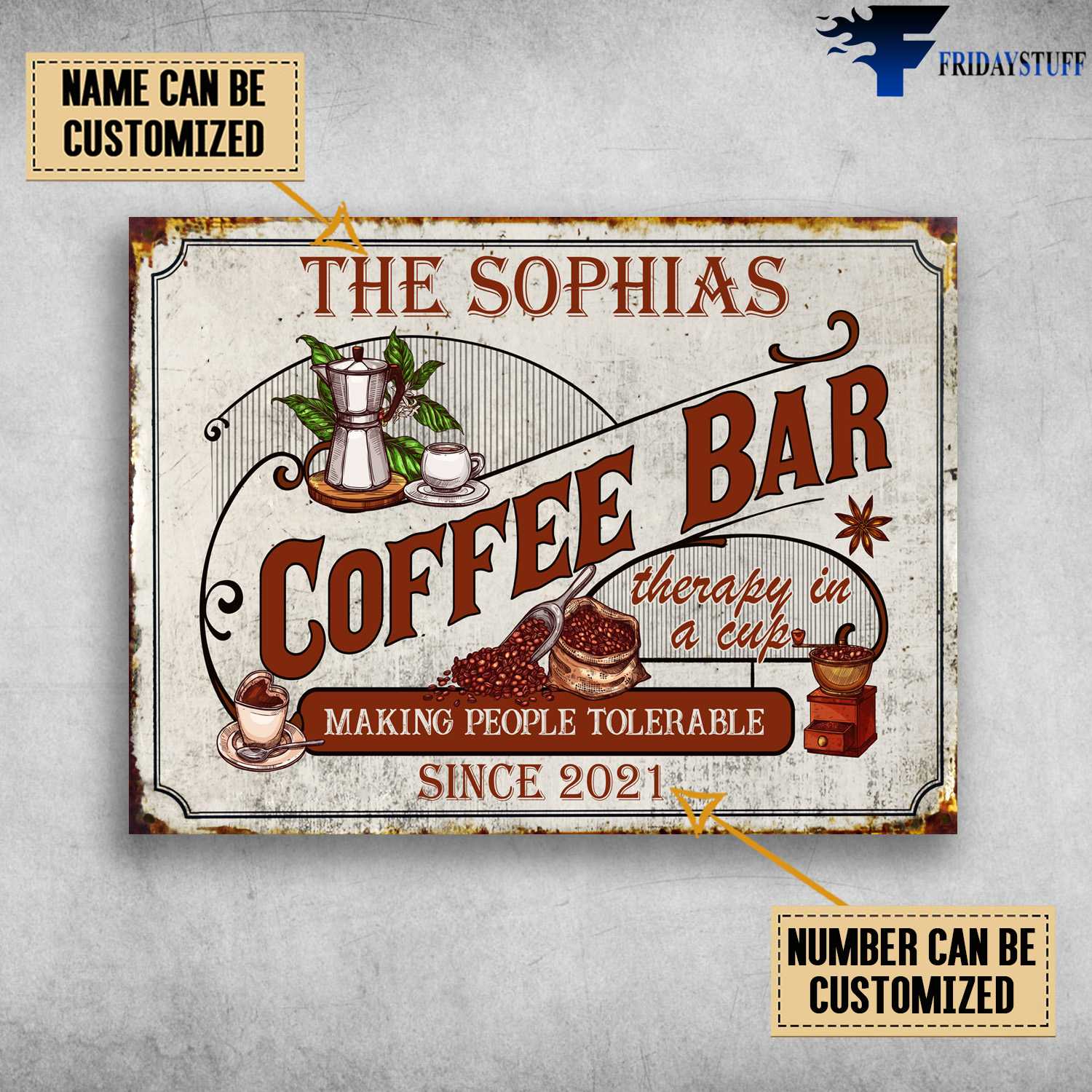 Coffee Bar, Making People Tolerable, Coffee Lover, Coffee Shop Poster