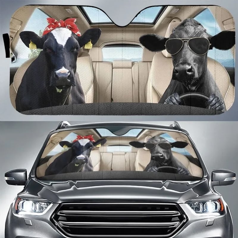 Cow Couple, Dairy Cow, Cow Auto Sun Shade, Farm Cow Lover
