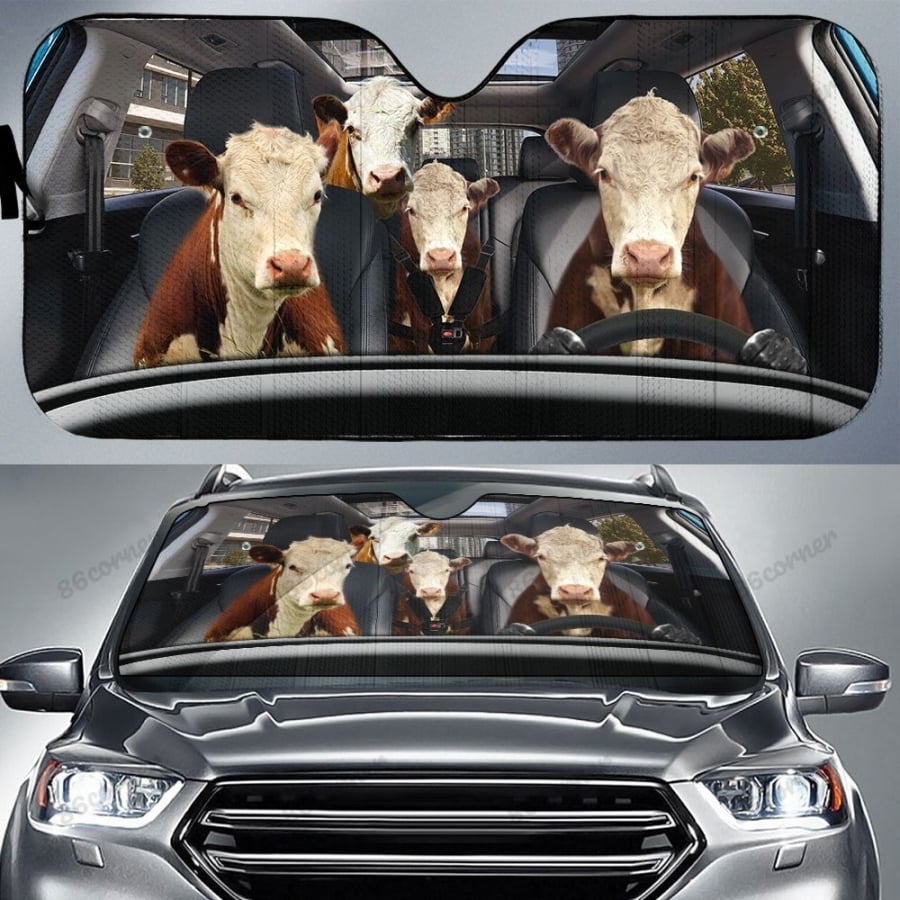 Cow Lover, Cow Auto Sun Shade, Cow In Car