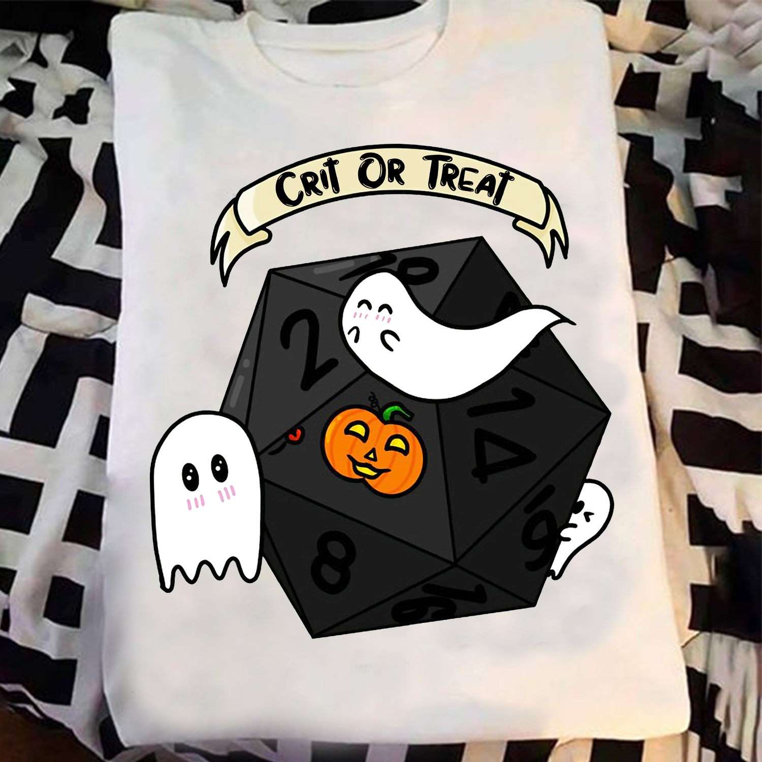 Crit or treat - Dungeons and dragons, DnD game, halloween white ghost