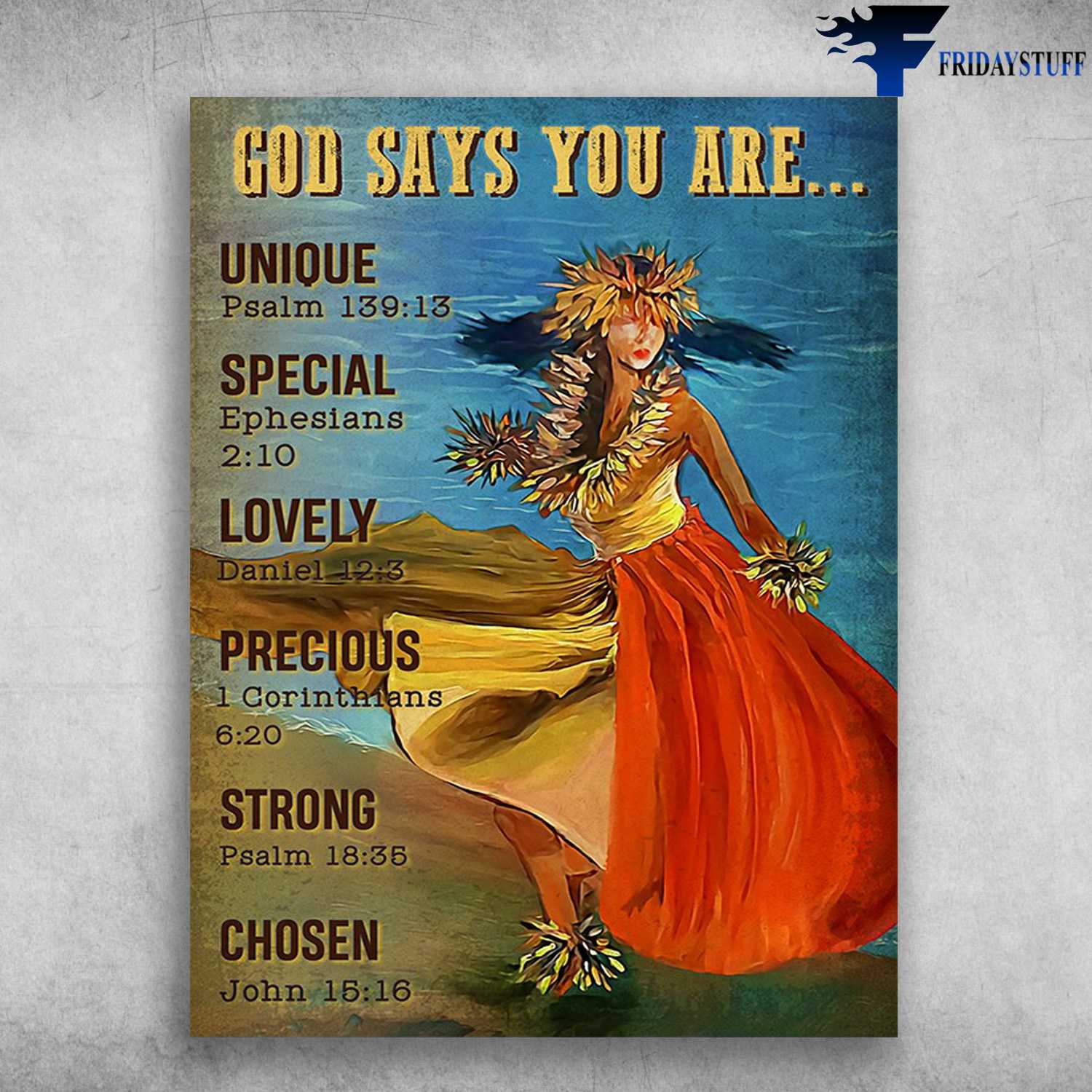 Dancing Girl - God Says You Are, Unique, Special, Lovely, Precious, Strong, Chosen