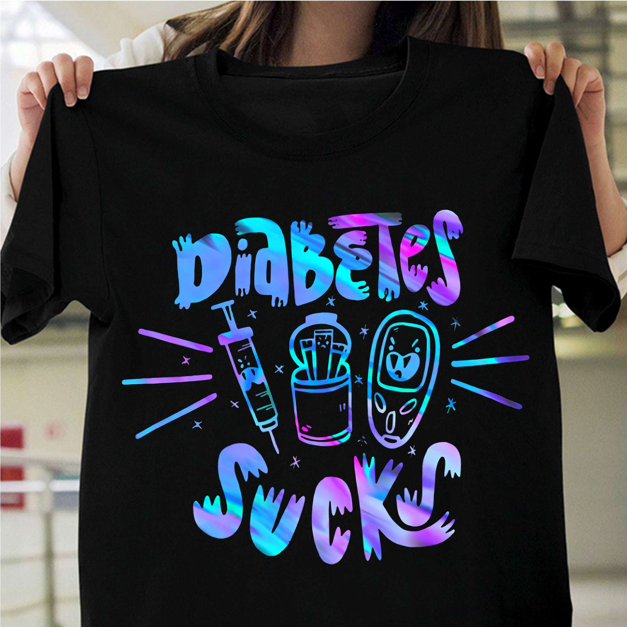 Diabetes sucks - Diabetes awareness, syringe of insulin