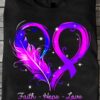 Faith hope love - Fibromyalgia awareness, Feather heart ribbon