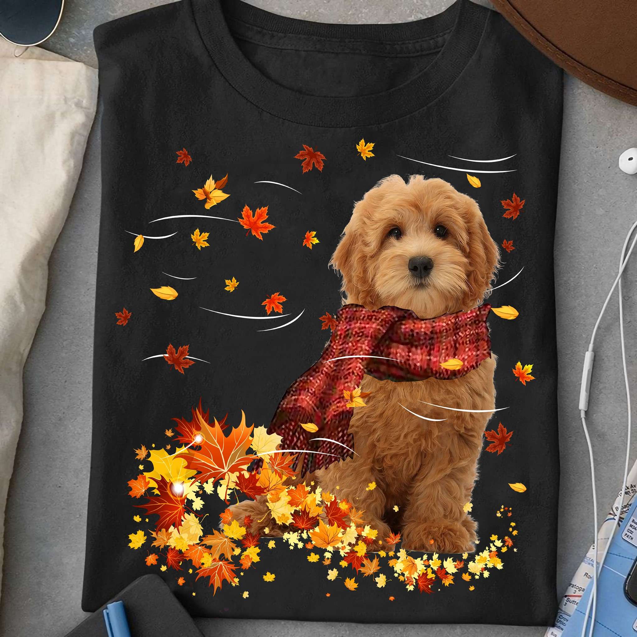 Fall the wonderful season - Golden doodle dog, gift for dog lover
