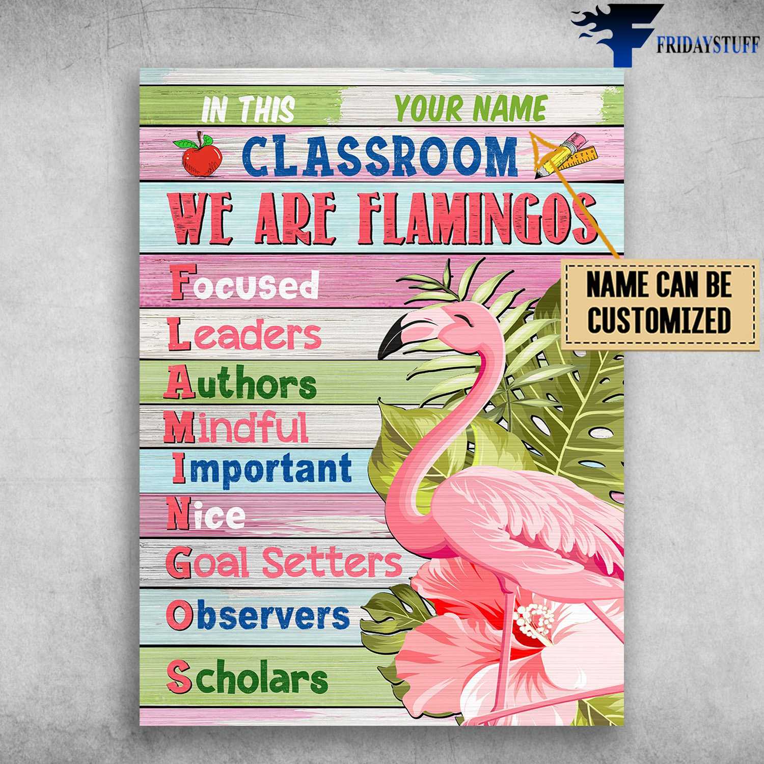 Flamingo Poster, In This Classroom , We Are Flamingos, Focused, Leaders, Authors, Mindful, Important, Nice, Goal Setters