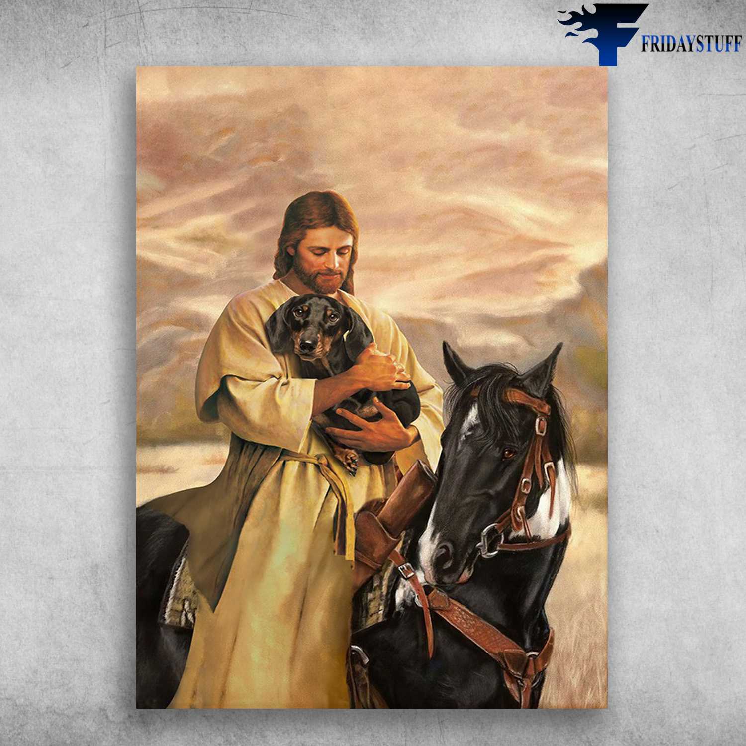 God And Dachshund, Jesus Dog Lover, Horse Riding