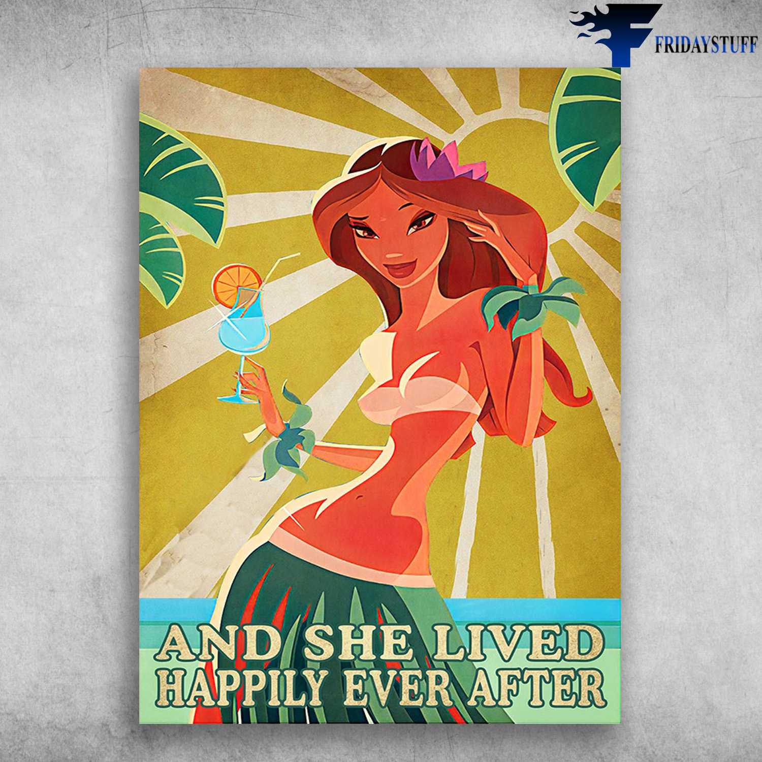 Hawaii Girl - And She Lived, Happily Ever After, Beach Poster