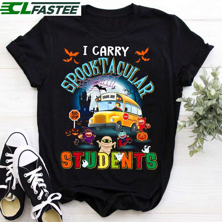 I carry Spooktacular students - School bus driver, Halloween mummy costumes