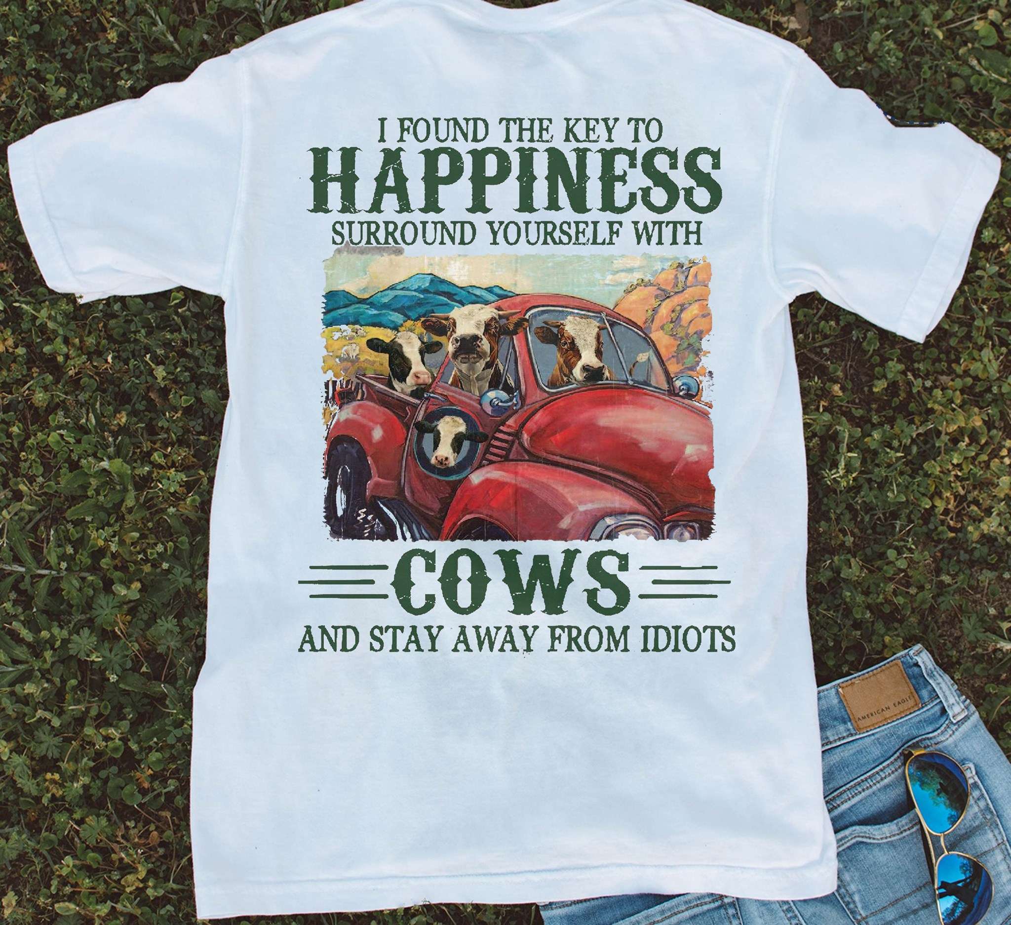 I found the key to happiness surround yourself with cows and stay away from idiots - Cows on truck