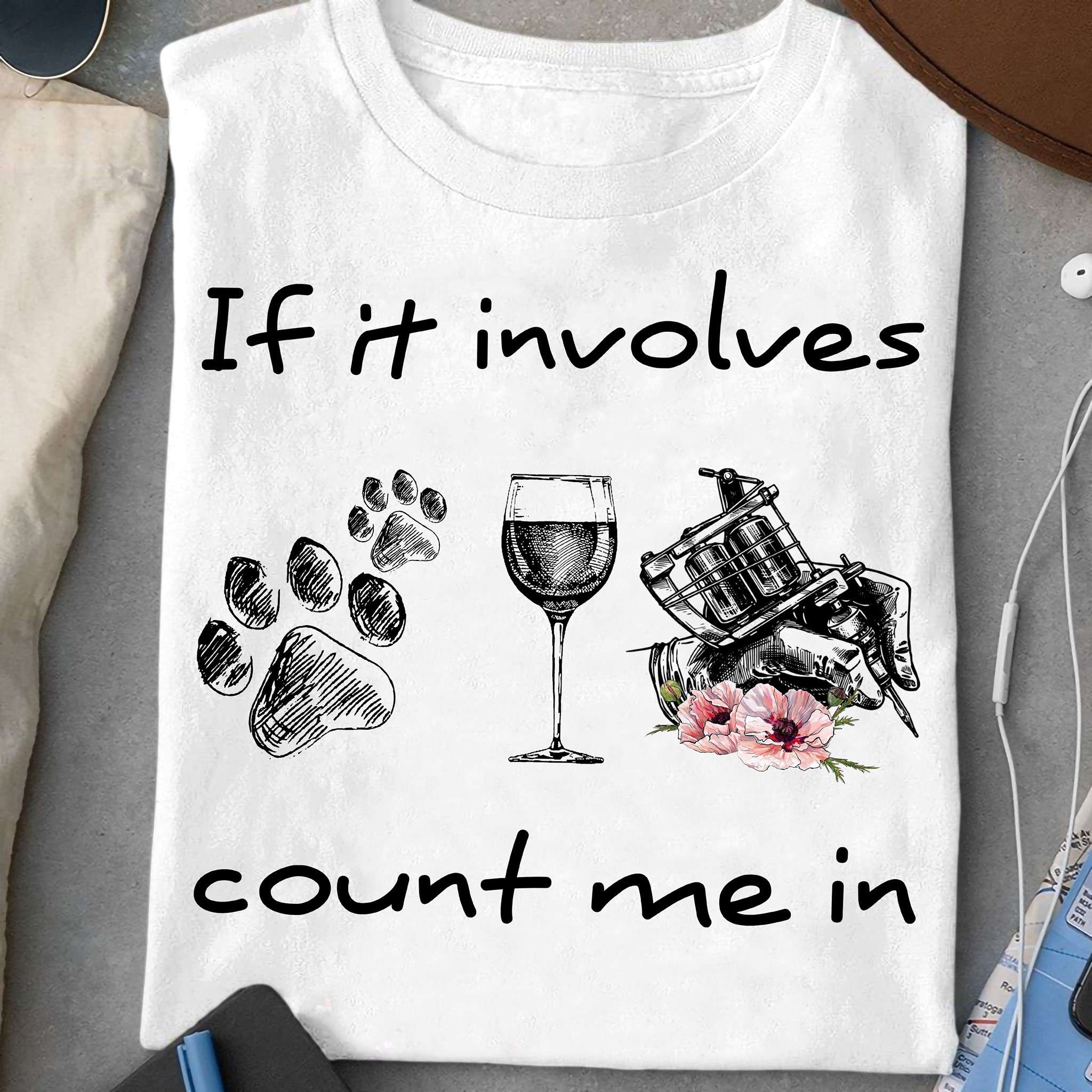 If it involves dog wine tattoo count me in - Tattoo machine, dog footprint and wine lover