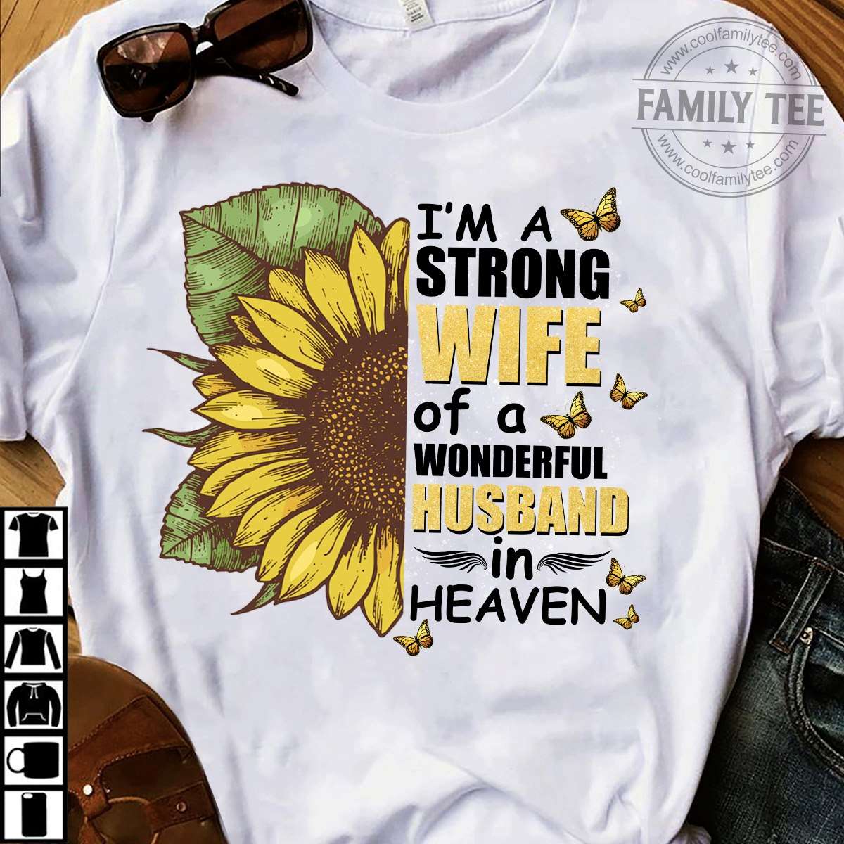 I'm a strong wife of a wonderful husband in heaven - Husband and wife, sunflower strong wife