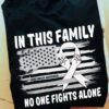 In this family no one fights alone - Lung cancer awareness, America family cancer ribbon