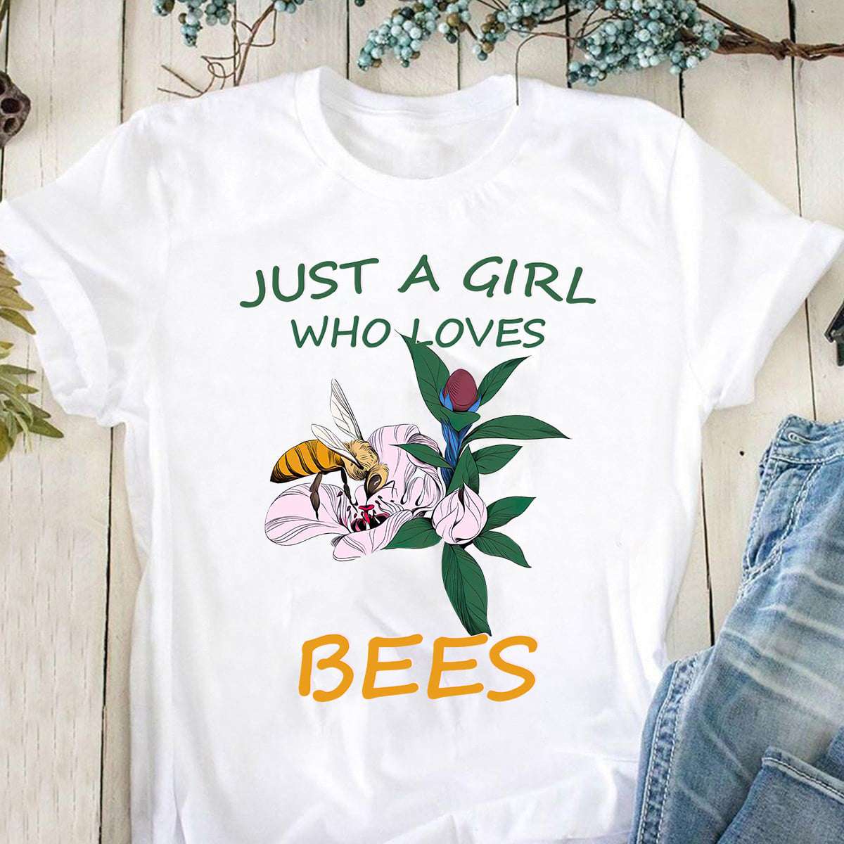 Just a girl who loves bees - Bee and flower, bee the animal