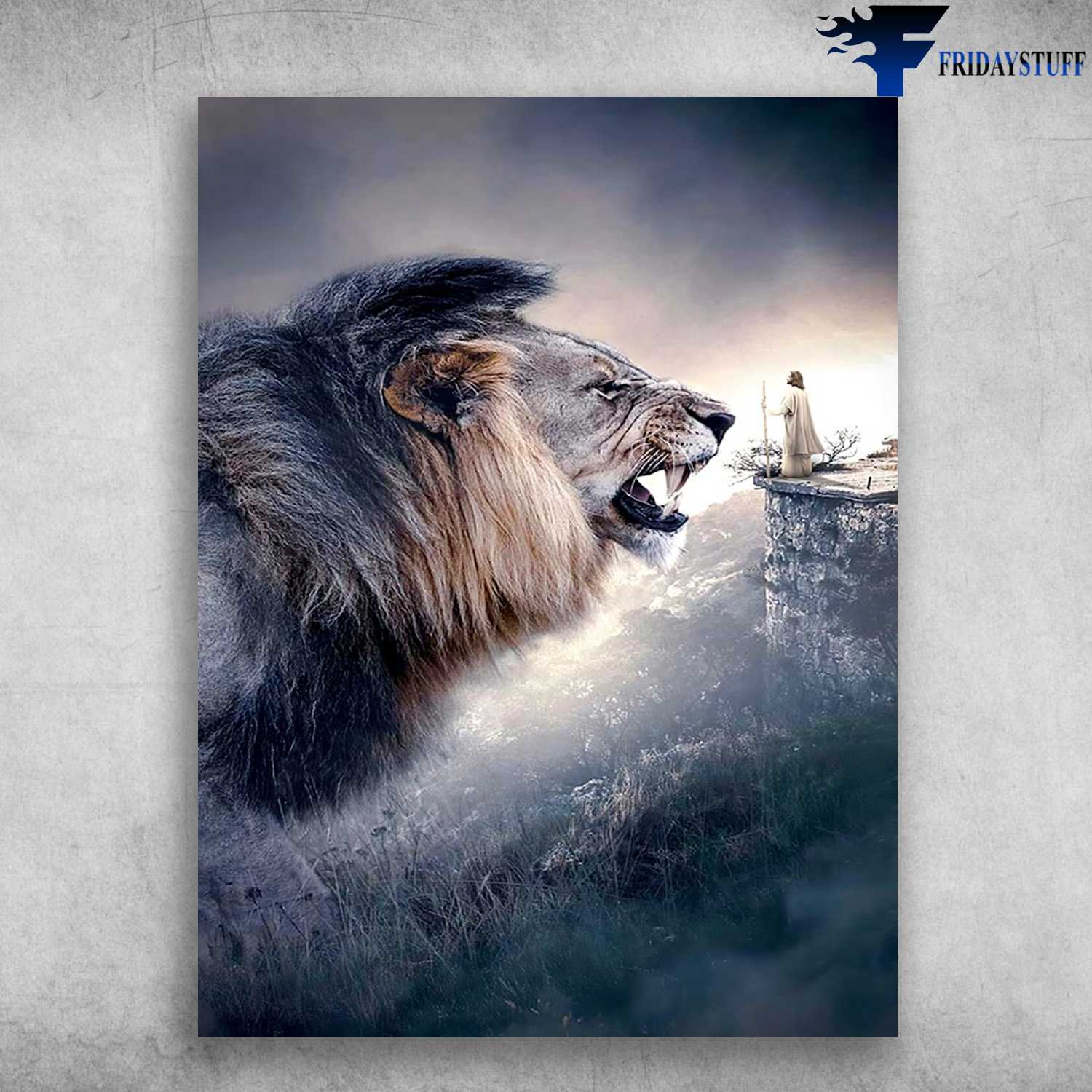 Lion Vs Jesus, God Lion Poster