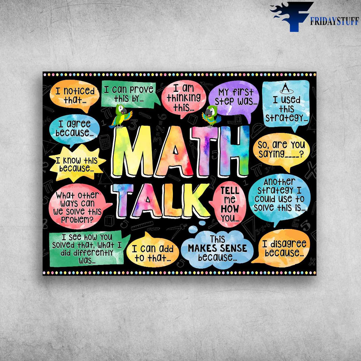 Math Talk, Back To School - I Noticed That, I Can Prove This By, I Am Thinking This, My First Step Was, I Used This Strategy