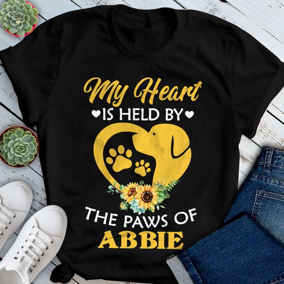 My heart is held by the paws of Abbie - Abbie dog, gift for dog lovers