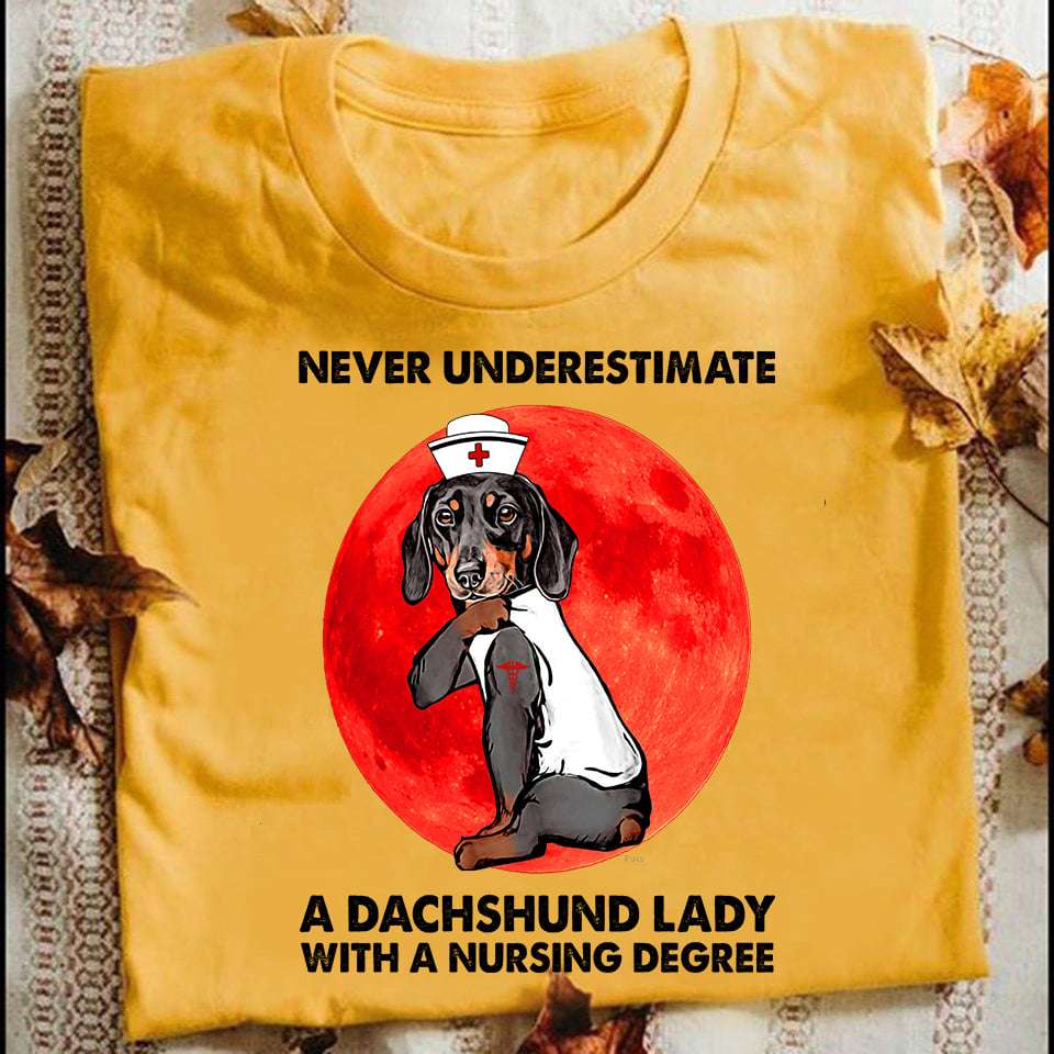 Never underestimate a Dachshund lady with a nursing degree - Nursing the job, Dachshund dog lover